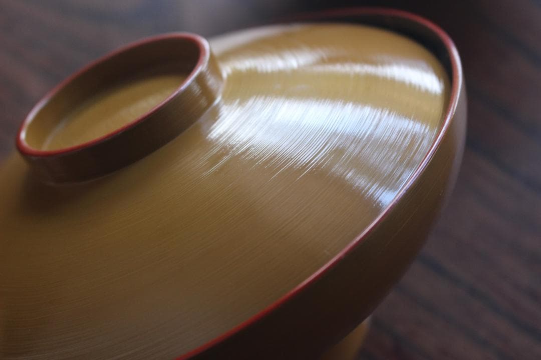 時代逸品！時代刷毛目黄漆に見返し花唐草蒔絵の大ぶり椀2点（検輪島塗京塗懐石椀