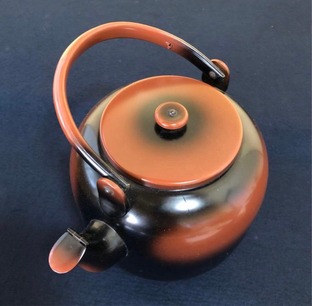 《R》茶道具 腰黒 御水注 薬缶 口蓋付 高級 元箱　260205く5