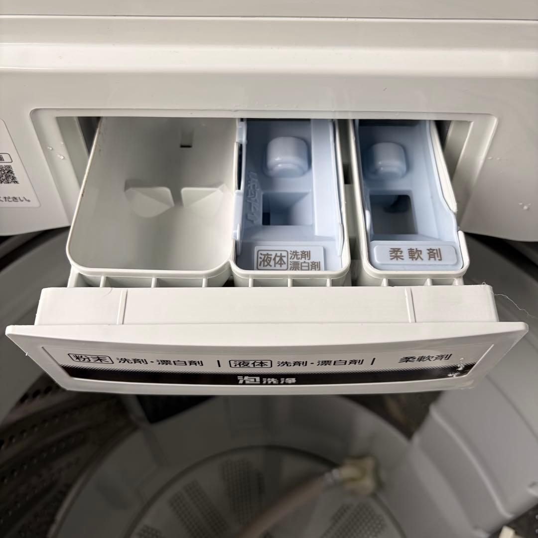 運搬取付無料！ホワイト純正パナソニック強力泡洗浄出し入れラクラクおしゃれ洗濯機！