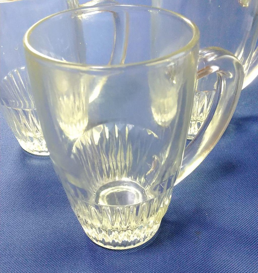 【当時物 希少】【レトロ】ガラス製 ジョッキ 3個セット