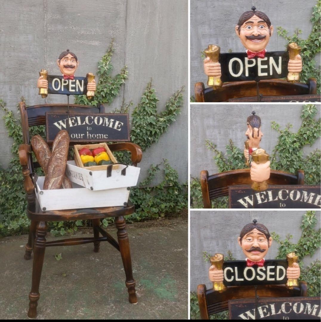 おしゃれなパン屋さん オープン&クローズ看板 ベーカリーカフェ 置き看板