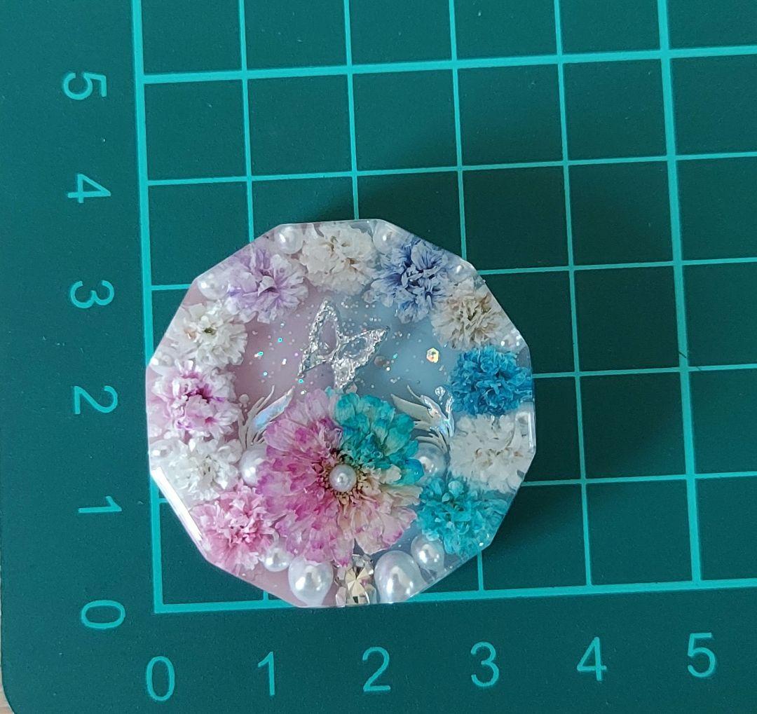 【1323】レジン　マトリカリア　ヘアゴム　ポニーフック　ブロ―チ　ハンドメイド
