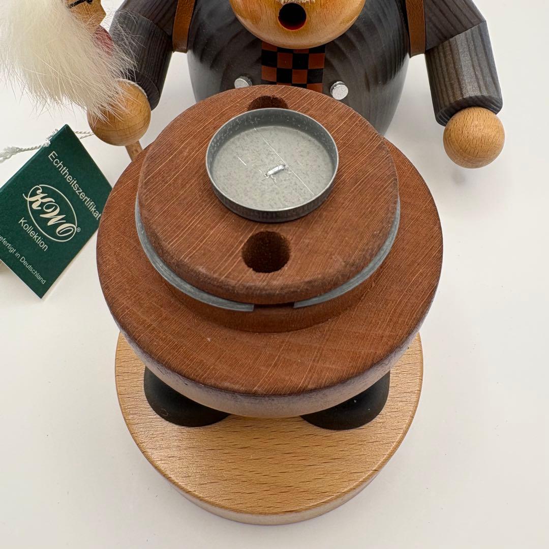 【極美品】KWO 煙出し人形「おもちゃ売り」ドイツ製 証明タグ・底面ラベル付