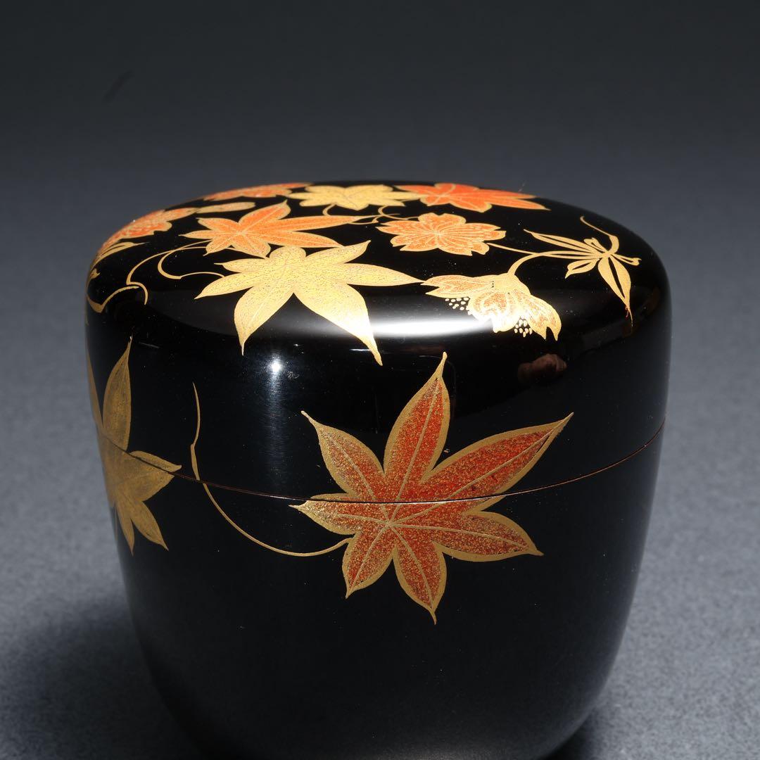 中棗　雲錦蒔絵　桜と紅葉　表完　共箱　R1685ダN