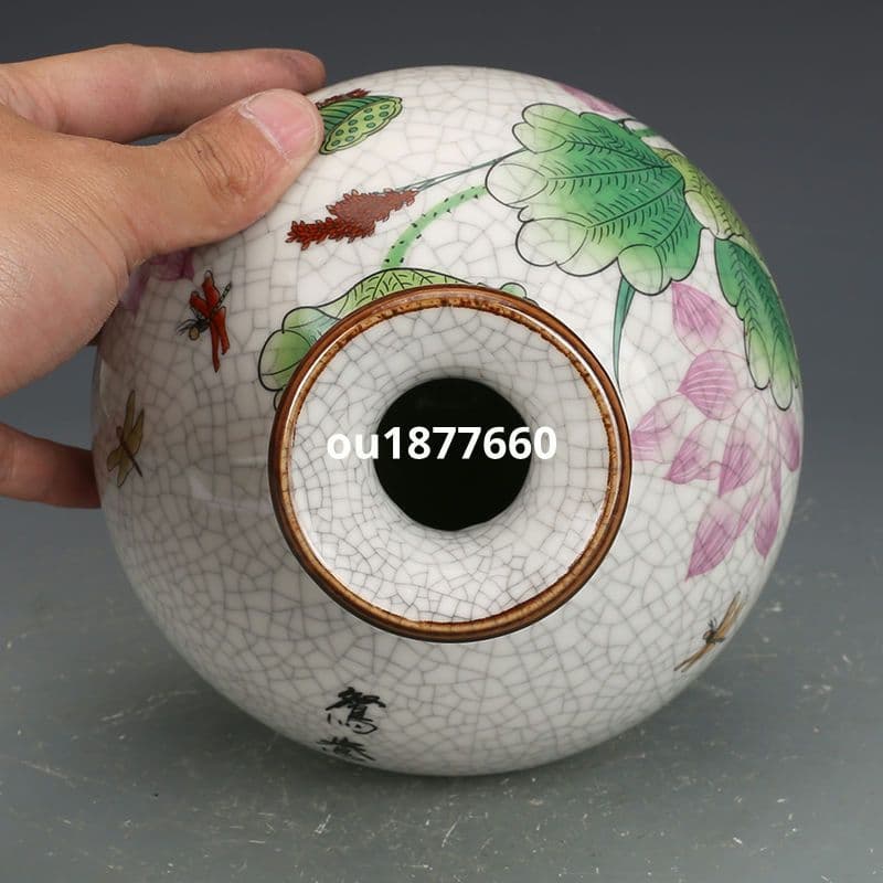 景徳鎮 花瓶 石榴瓶 陶磁器 装飾品 現代工芸品 美術品 置物
