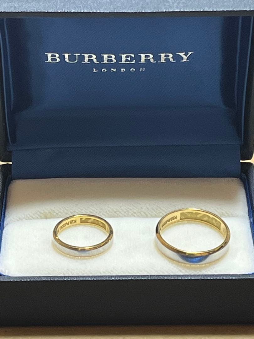 Burberry ペアリング 専用ケース付き　　結婚指輪　K18 Pt1000