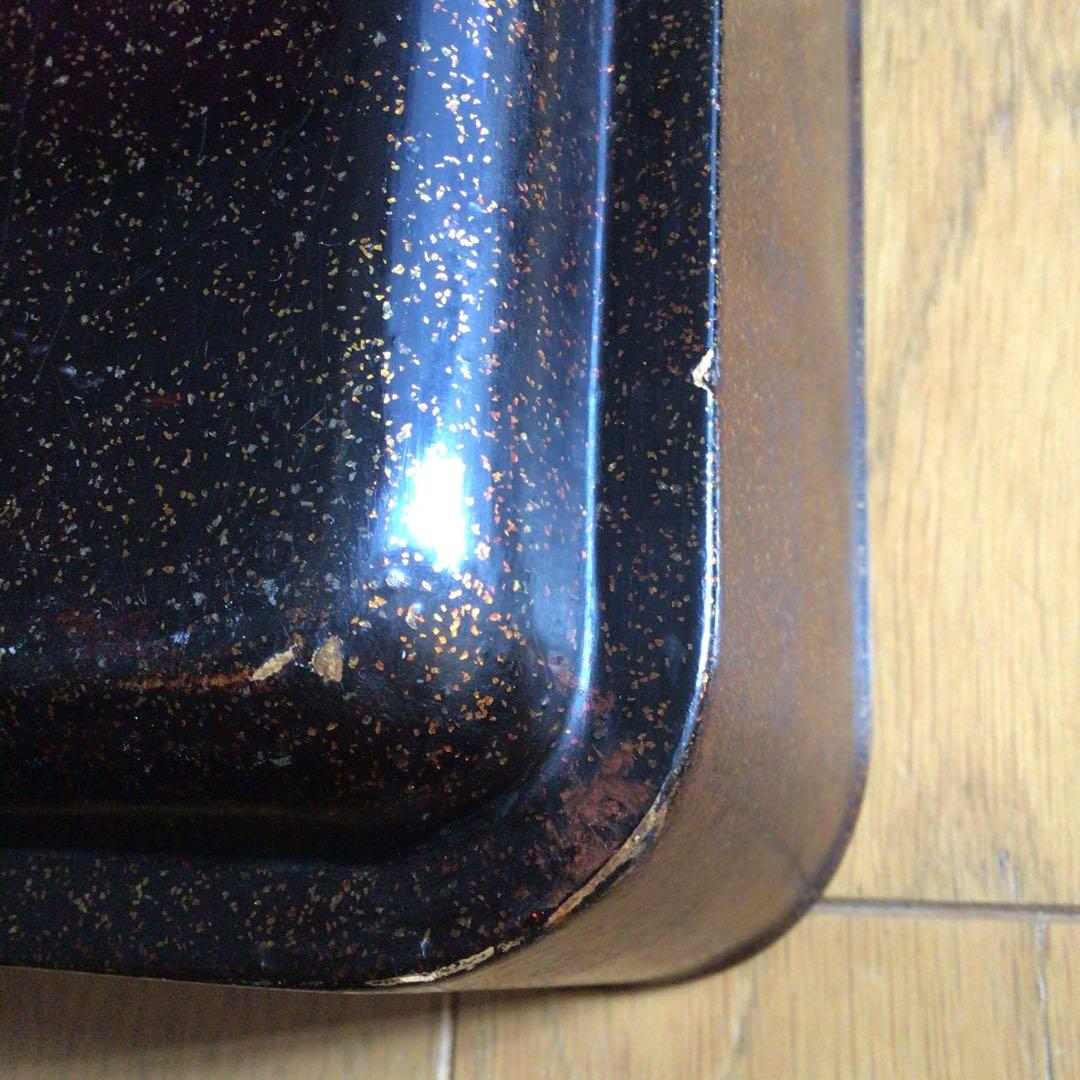 時代漆器　廣蓋　広蓋　骨董　蒔絵　螺鈿　昭和3年　共箱あり　アンティーク　盆