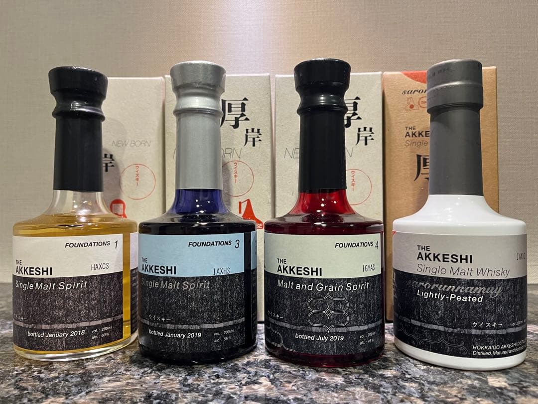 【4本セット】厚岸 AKKESHI ニューボーン　 ウイスキー200ml