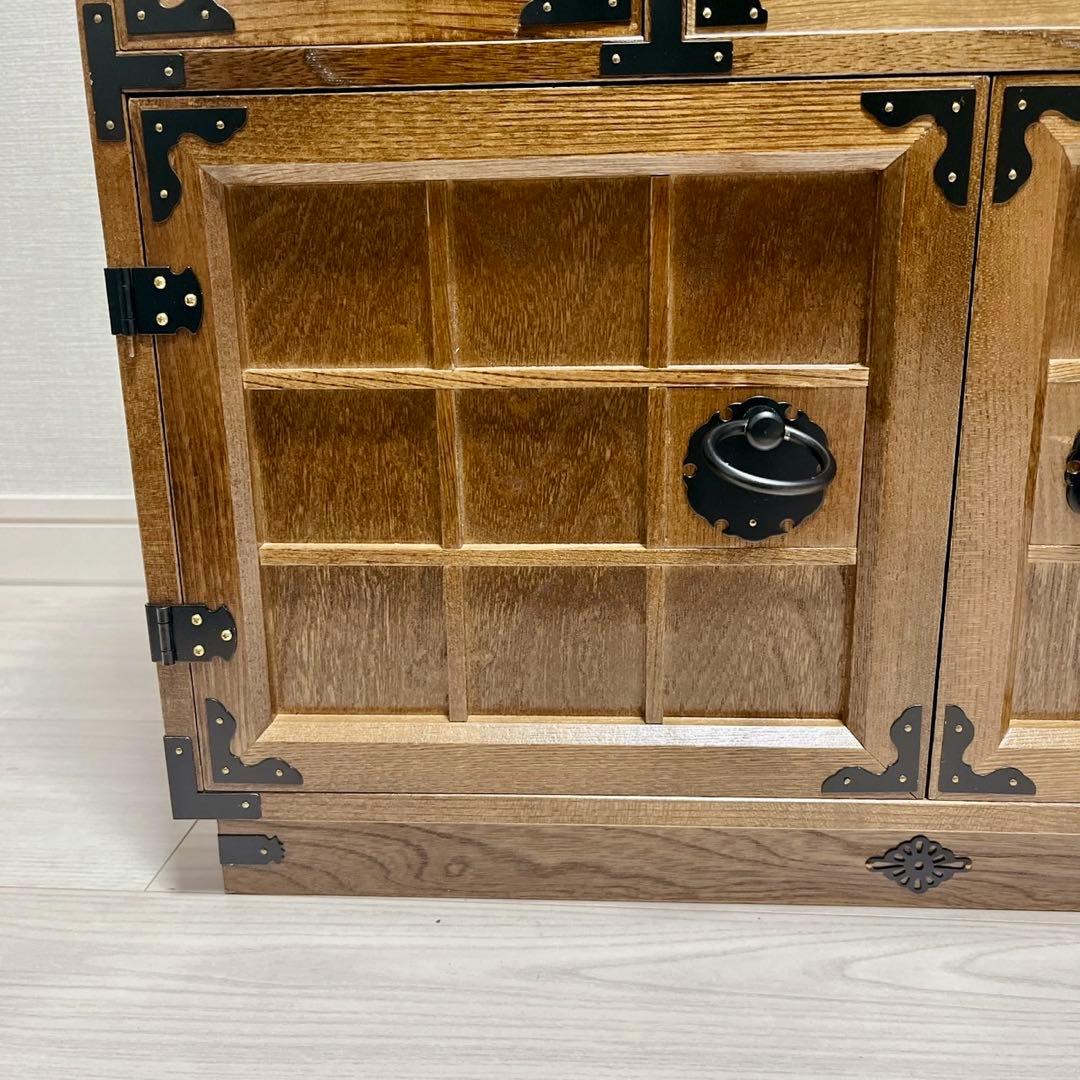 美品 鍵付き 民芸調 からくり箪笥 昭和レトロ 職人技 希少 天然木 小物入れ