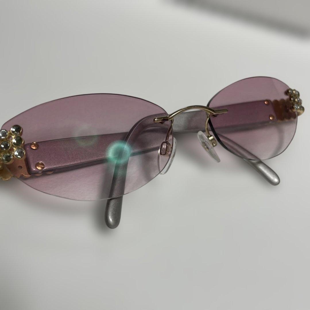 ダニエル・スワロフスキー 老眼鏡 2.0 おしゃれメガネ ピンク ラインストーン