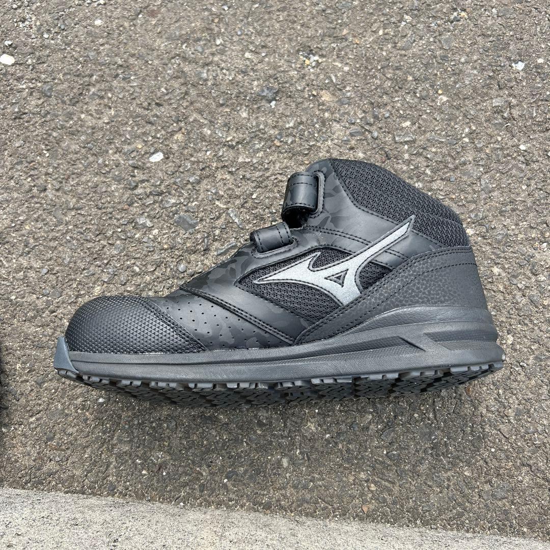 Mizuno 迷彩柄 ブラック安全靴　25㎝
