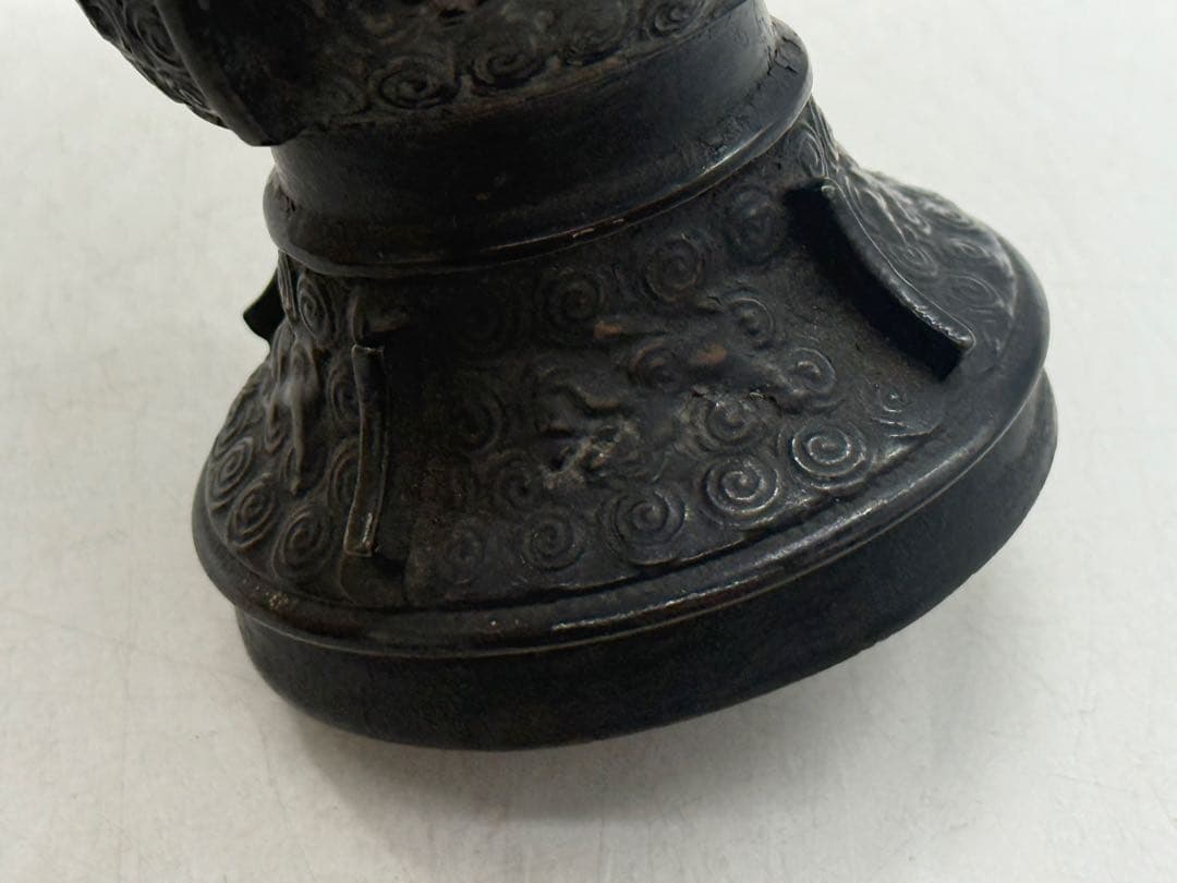 平泉　中尊寺傳来　鑄銅花入　古銅器　共箱　送料込み260318