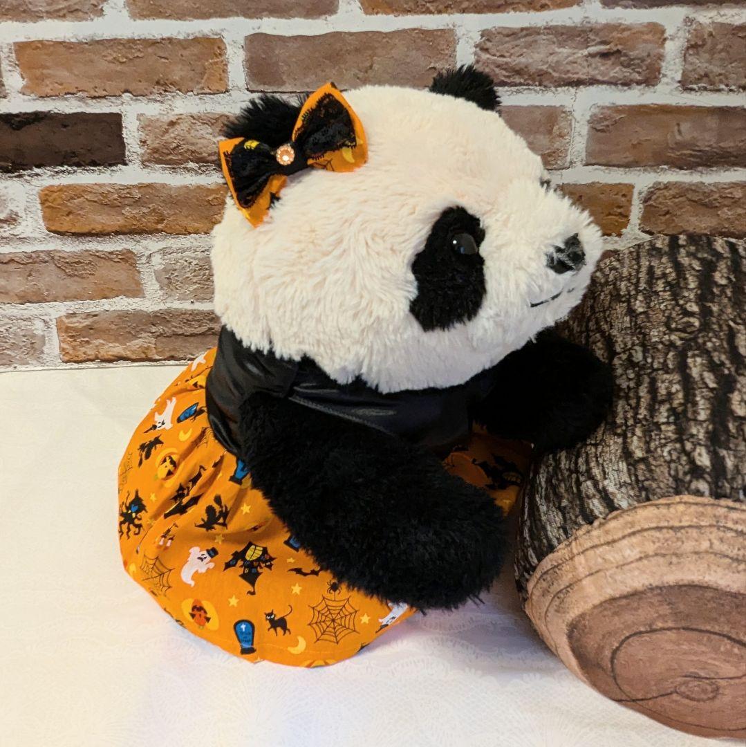 ２歳シャン♡ハロウィンコスチューム♡サテン＆ハロウィン柄ワンピース Orange