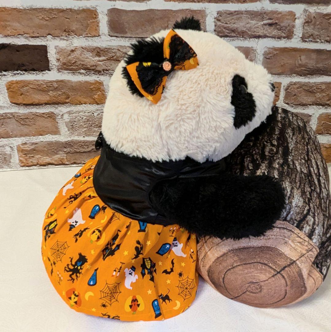 ２歳シャン♡ハロウィンコスチューム♡サテン＆ハロウィン柄ワンピース Orange