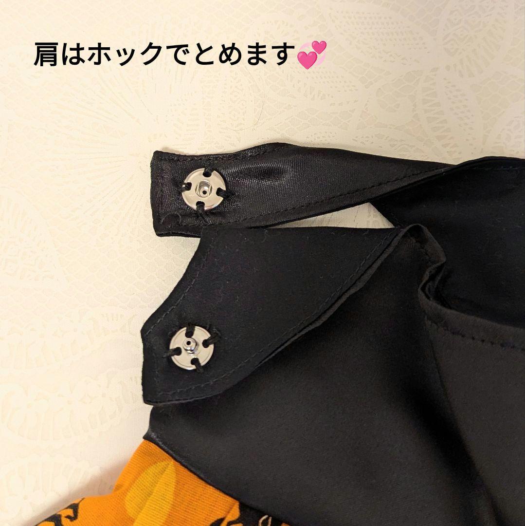 ２歳シャン♡ハロウィンコスチューム♡サテン＆ハロウィン柄ワンピース Orange
