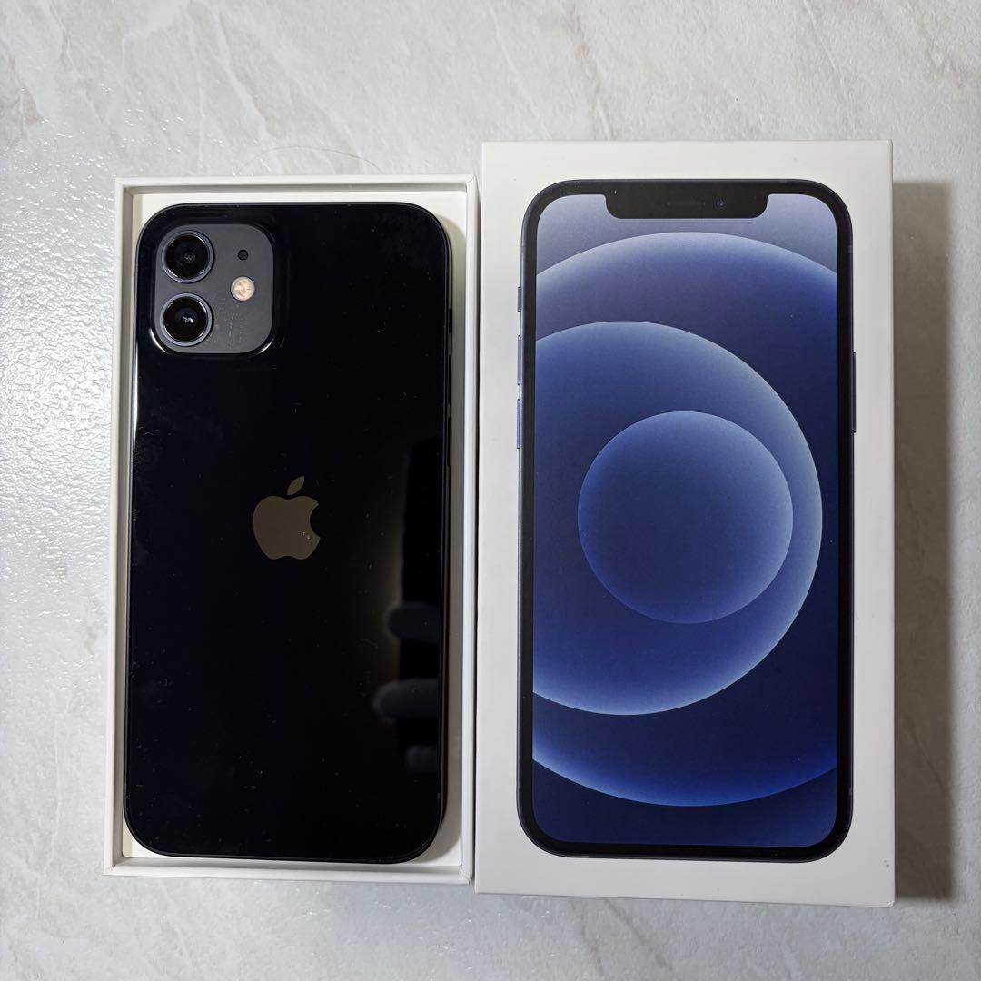 美品 iPhone12 64GB ブラック SIMフリー 箱付き 最大容量82%