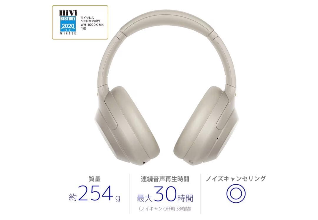 Sony WH-1000XM4 ワイヤレスヘッドホン シルバー
