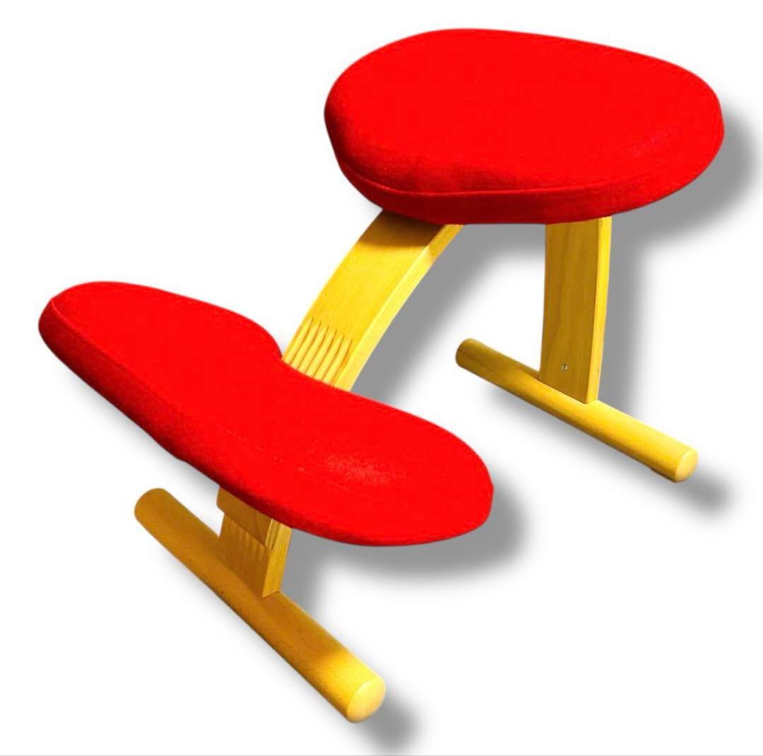 【極美品】Rybo バランスイージー 学習椅子 姿勢矯正 レッド　赤