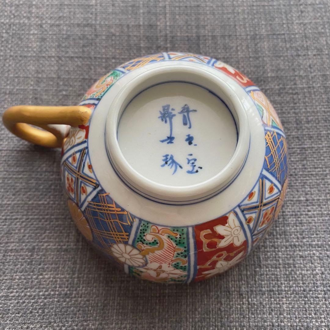 奇玉宝鼎之珍 大聖寺伊万里　金襴手　カップ&ソーサー　古伊万里