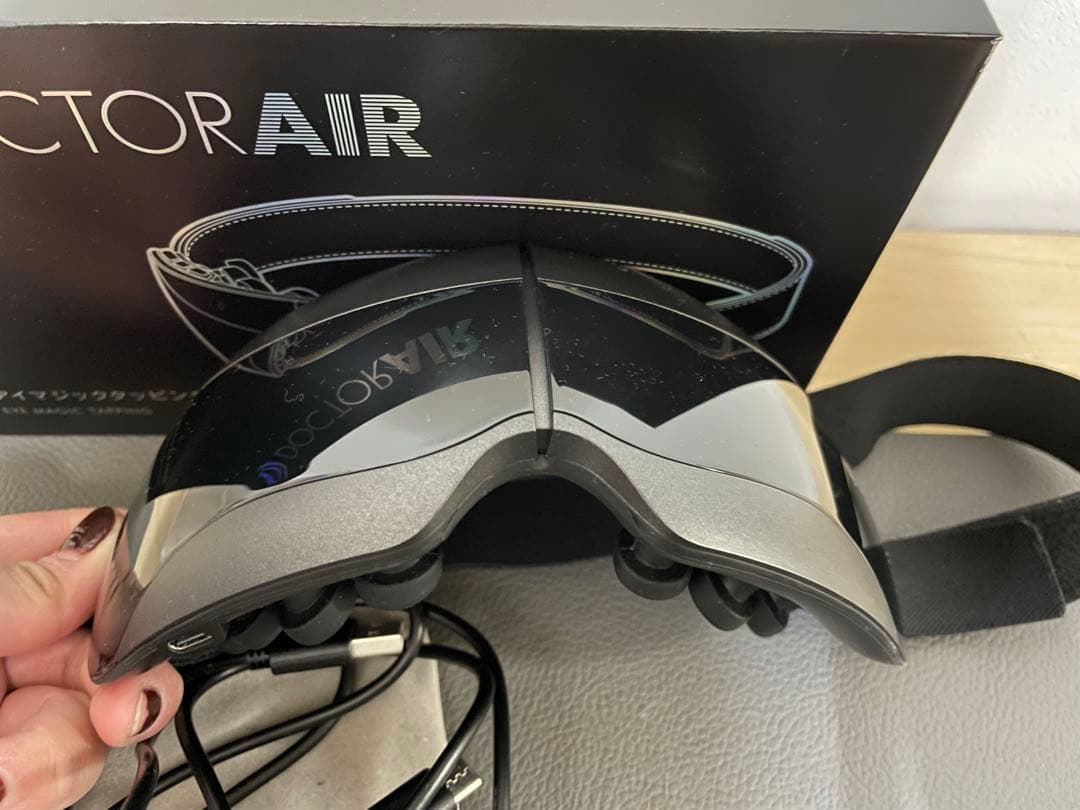 DOCTOR AIR 3Dアイマッサージャー 音楽機能付き 黒 収納袋付き