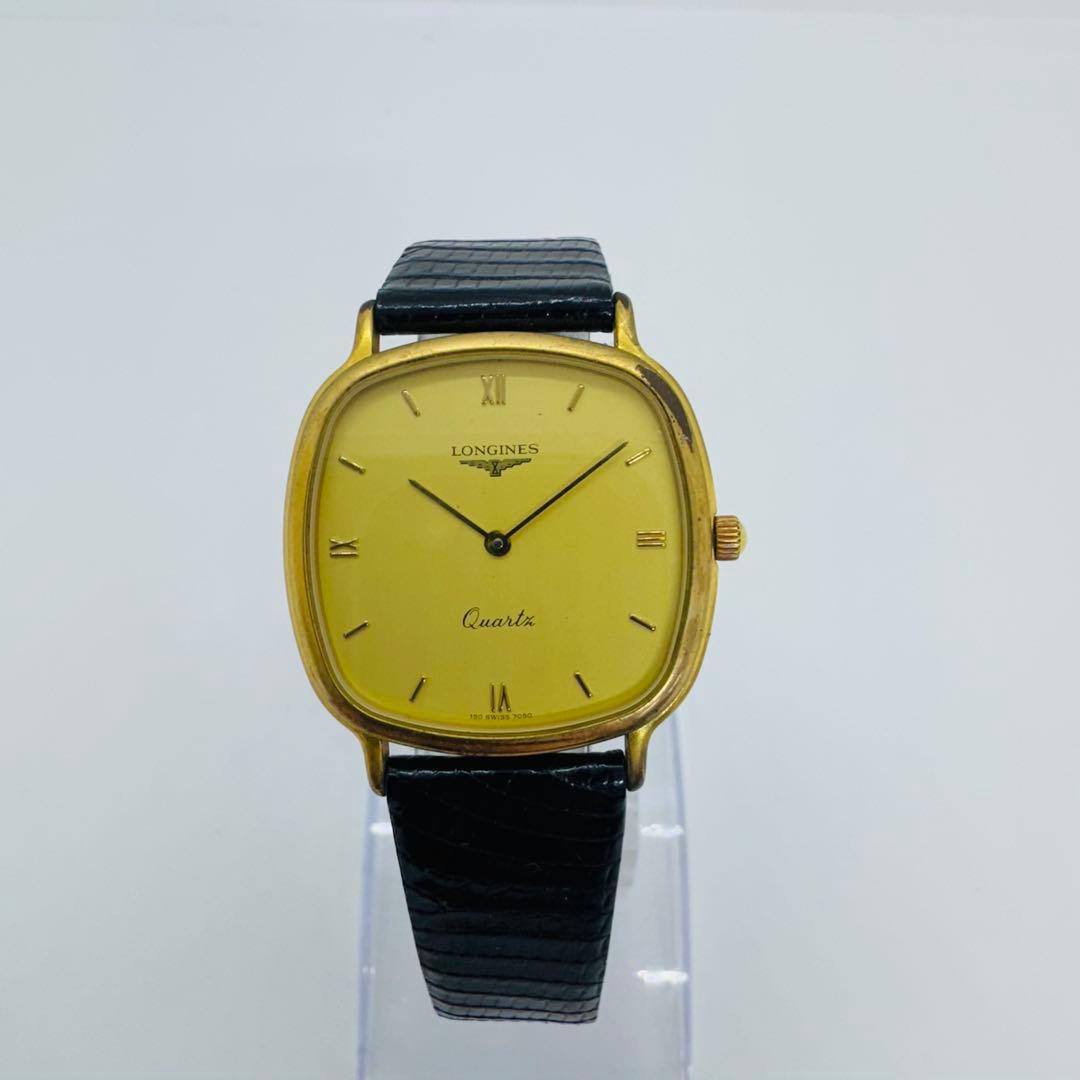 ✨LONGINES✨ロンジン✨スクエア✨ゴールド文字盤✨クォーツ✨腕時計✨