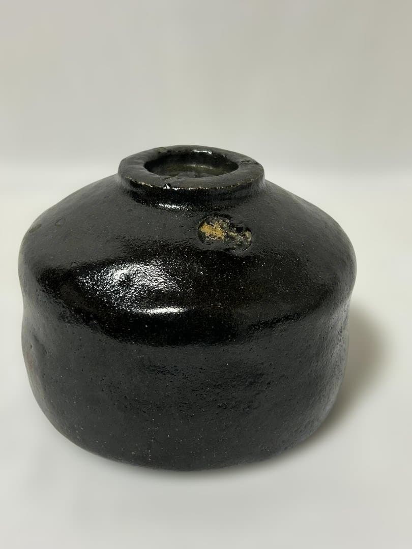 黒楽茶碗 抹茶椀 佐々木松楽 在銘