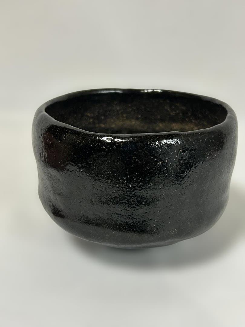 黒楽茶碗 抹茶椀 佐々木松楽 在銘