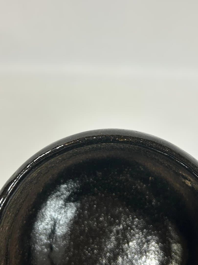 黒楽茶碗 抹茶椀 佐々木松楽 在銘