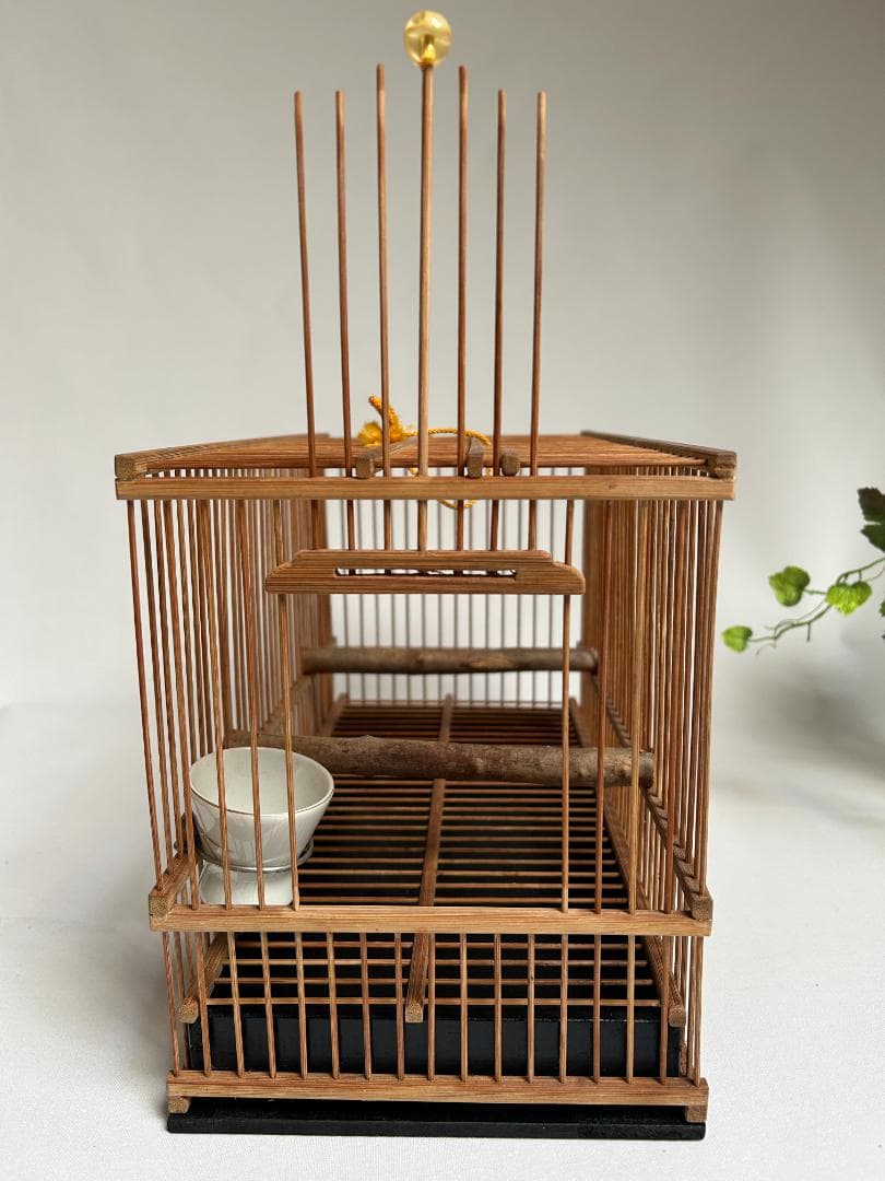 美品！木製中型鳥かご　インテリア