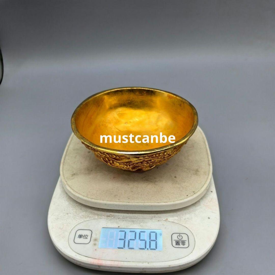 銅 細工 レリーフ龍鳳碗 博古架 開運用へ 装飾品 工芸品 置物