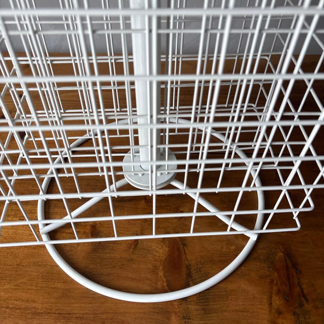 回転式 アイアン スチール スタンド ワイヤーラック 店舗什器 白