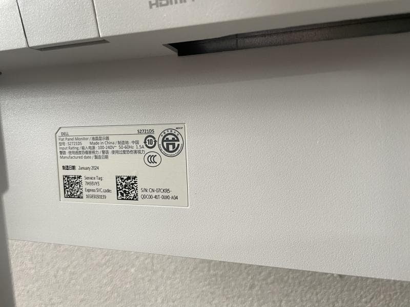 ⑥【美品】DELL　27インチ　液晶モニター S2721DS　2024年製