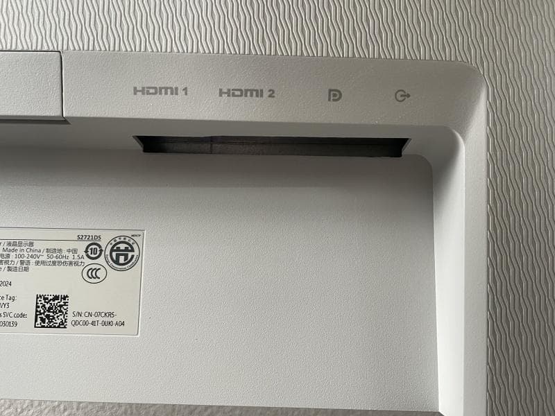 ⑥【美品】DELL　27インチ　液晶モニター S2721DS　2024年製