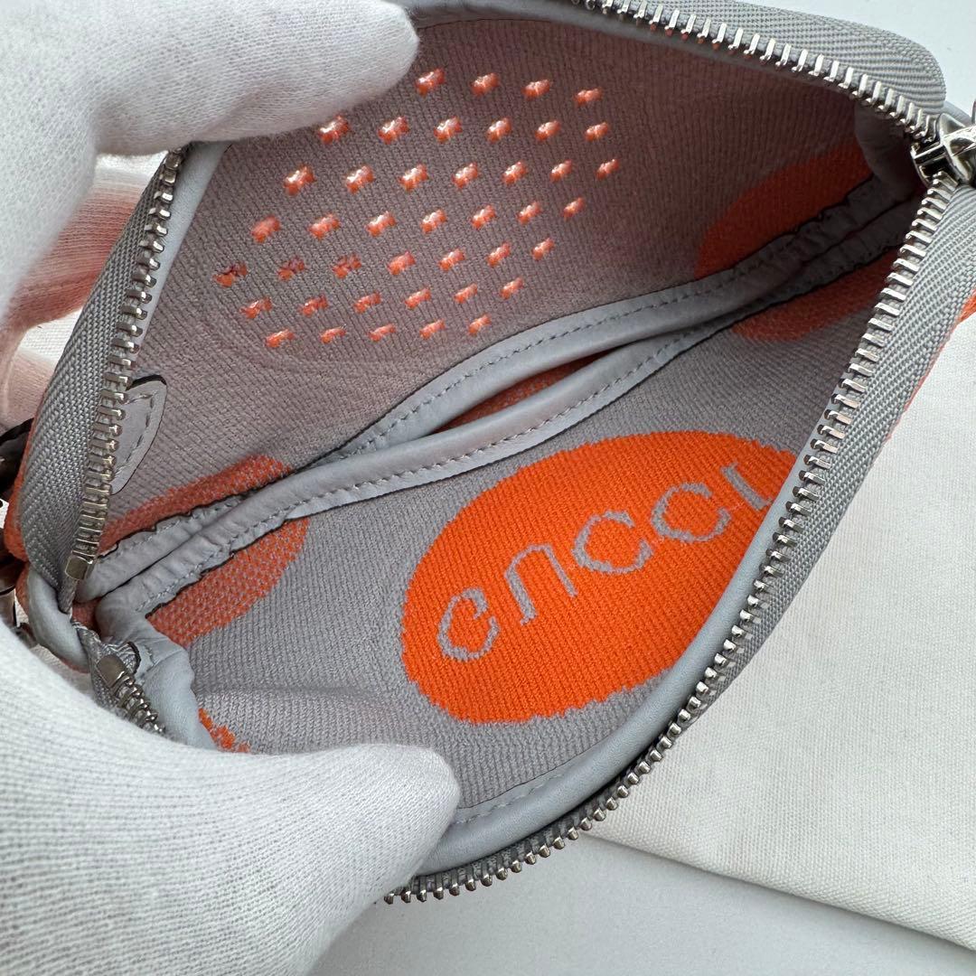 【箱付き】GUCCI メガネケース　テクニカルニット　オレンジ　グレー　ロゴ