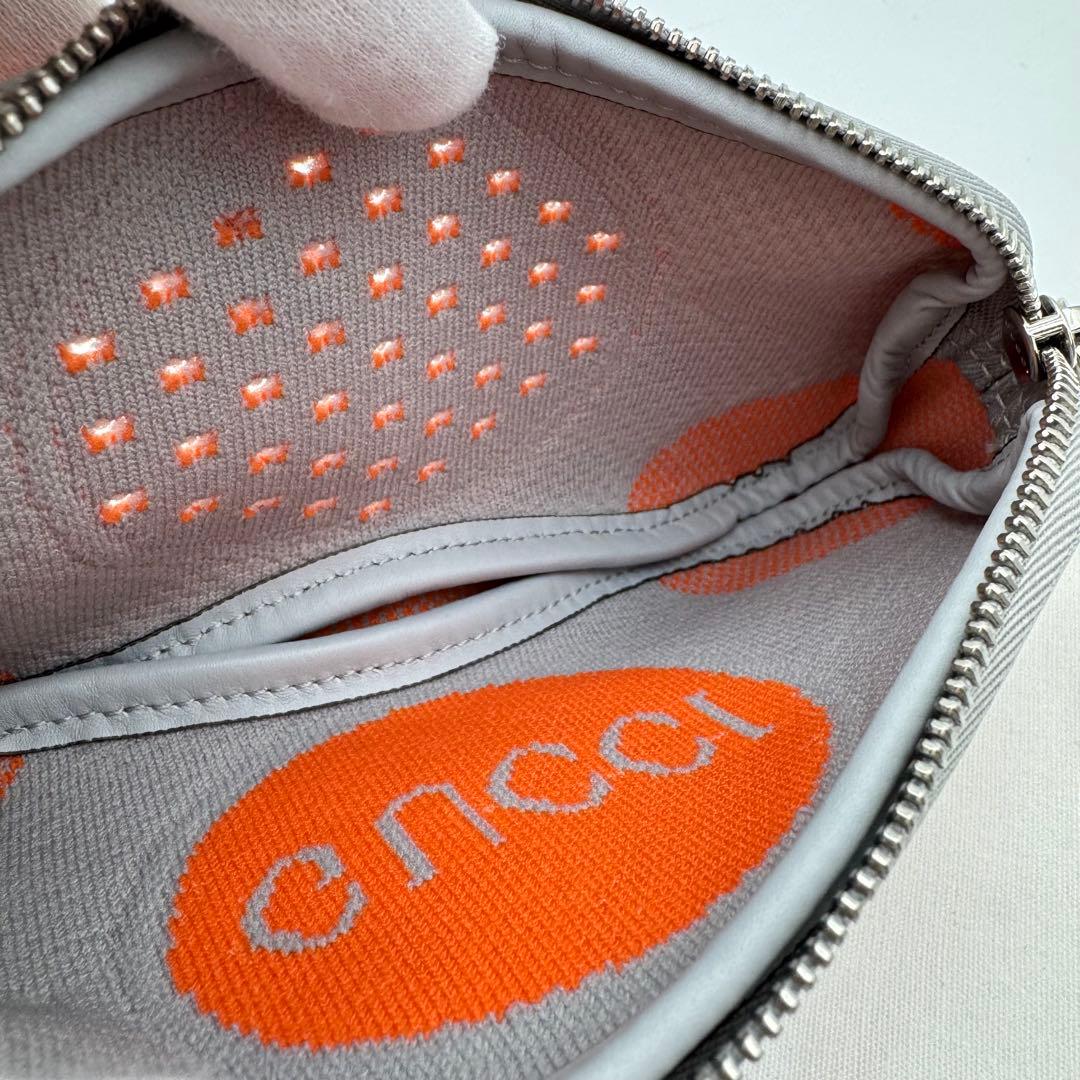 【箱付き】GUCCI メガネケース　テクニカルニット　オレンジ　グレー　ロゴ