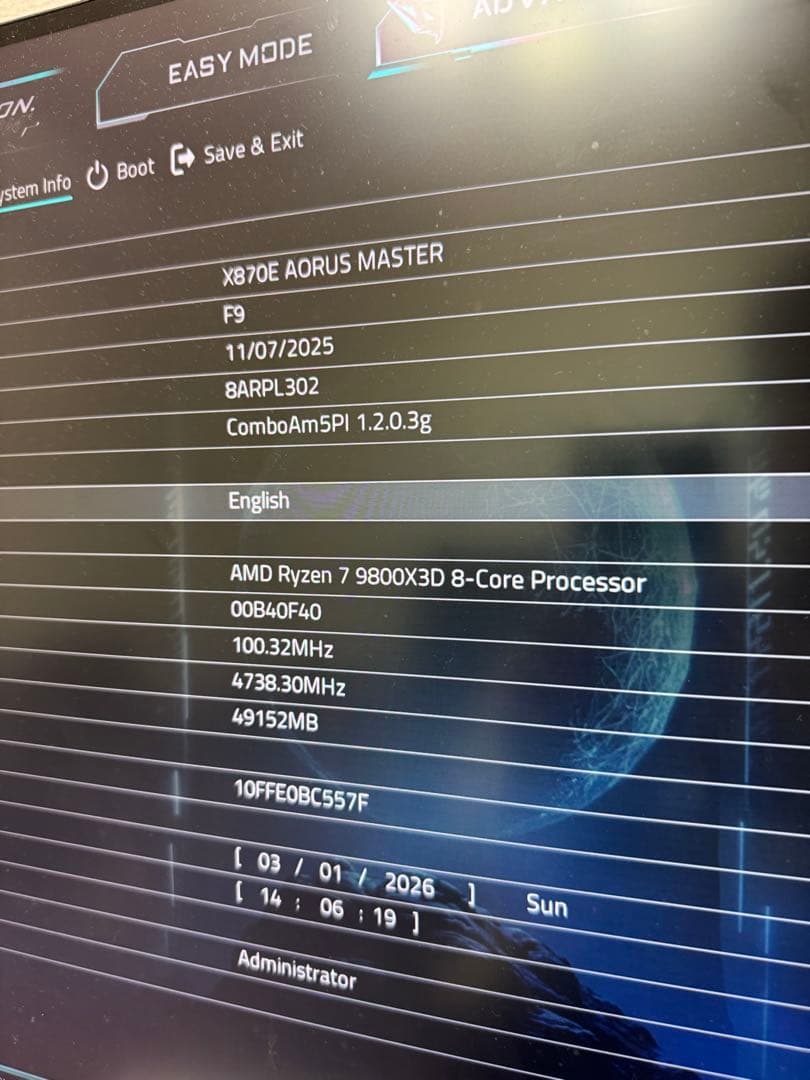 GIGABYTE X870E AORUS MASTER AM5 ジャンク扱い