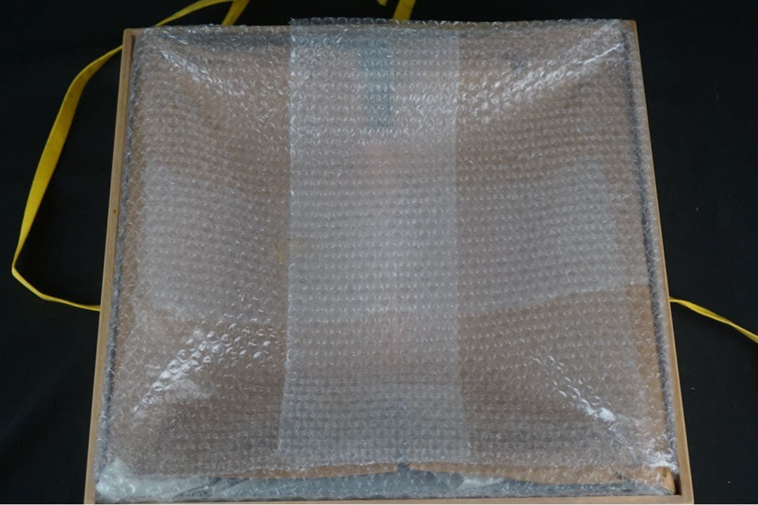 輪島塗 坂一男 作 押面唐松蒔絵 炉縁 共箱 木製漆器 茶道具