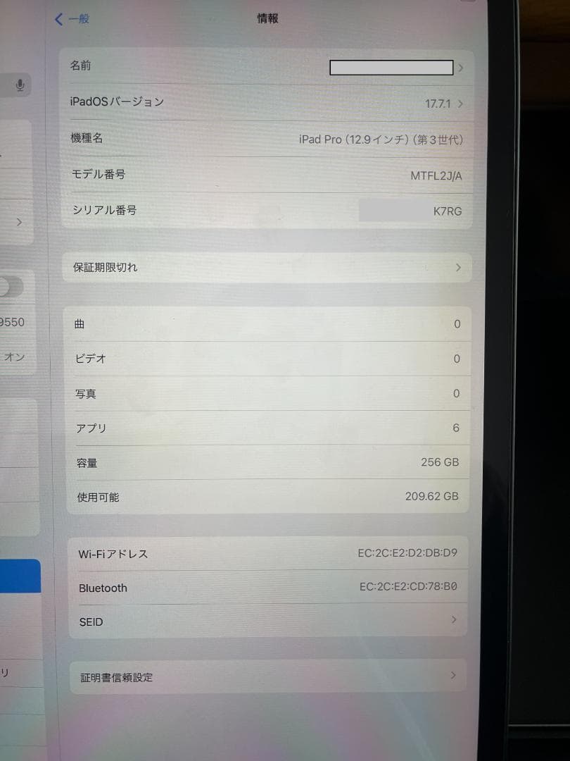iPad Pro 12.9インチ Wi-Fi 256GB 美品