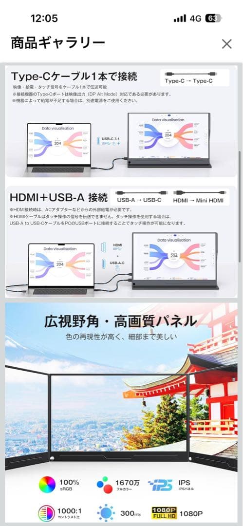 KEEPTIME 14インチ モバイルモニター タッチパネル　新品、未使用