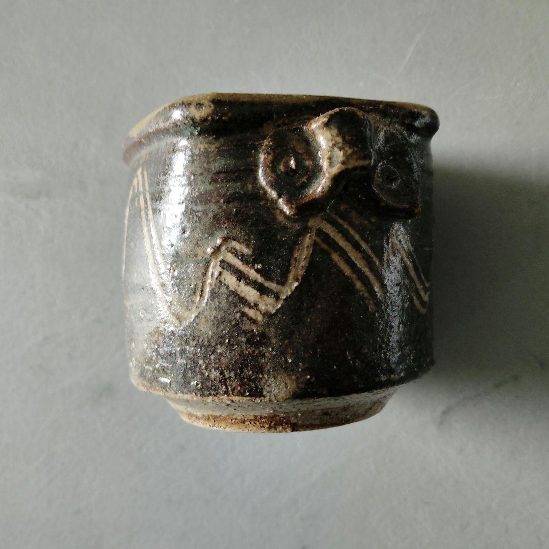 北窓窯　蕎麦猪口　茶碗　湯呑　5客セット　陶器　雷模様