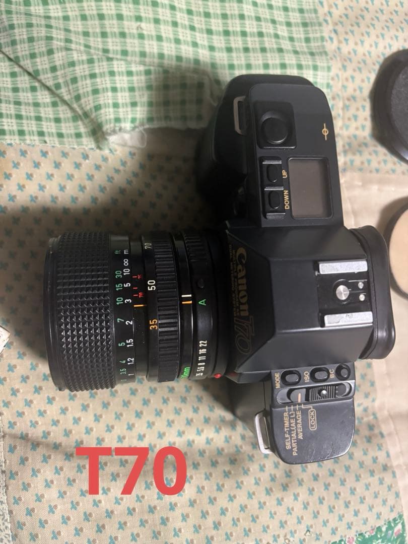 canonフィルムカメラT70とT90、レンズ×4本ジャンクで