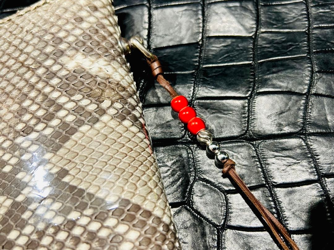 Gravy Leather ナチュラル パイソン 蛇革 ロング ウォレット長財布