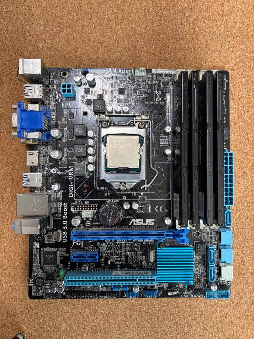ASUS B75M-PLUS マザボ、Core i7-3770K、メモリ16GB