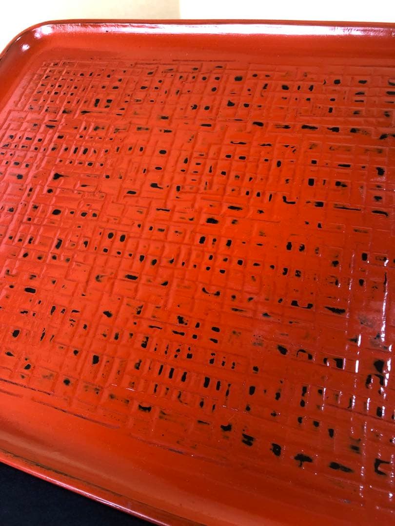 割引❗️《R》根来塗 胴張 折敷膳5客 木製漆器 木箱　260203く4