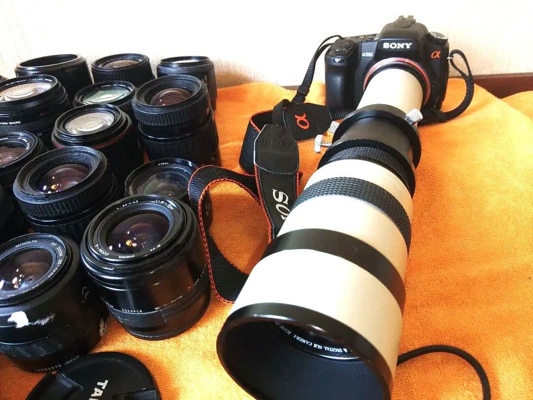 Sony α350 デジタル一眼レフカメラまとめ 望遠レンズ付き作動確認済み