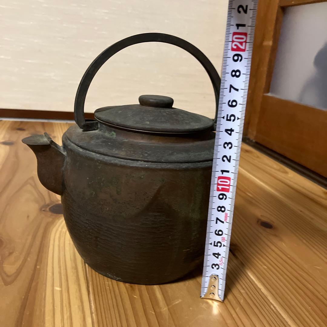 銅製 丸型茶釜