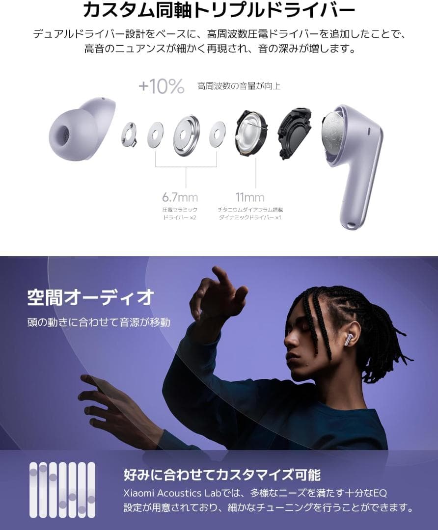 Xiaomi Redmi Buds 6 Pro ブラック