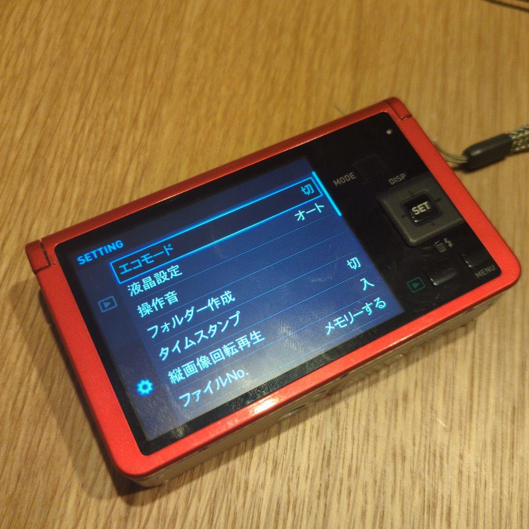 【カシオ】EXILIM EX-ZR62 レッド 自撮り、Wi-Fi対応