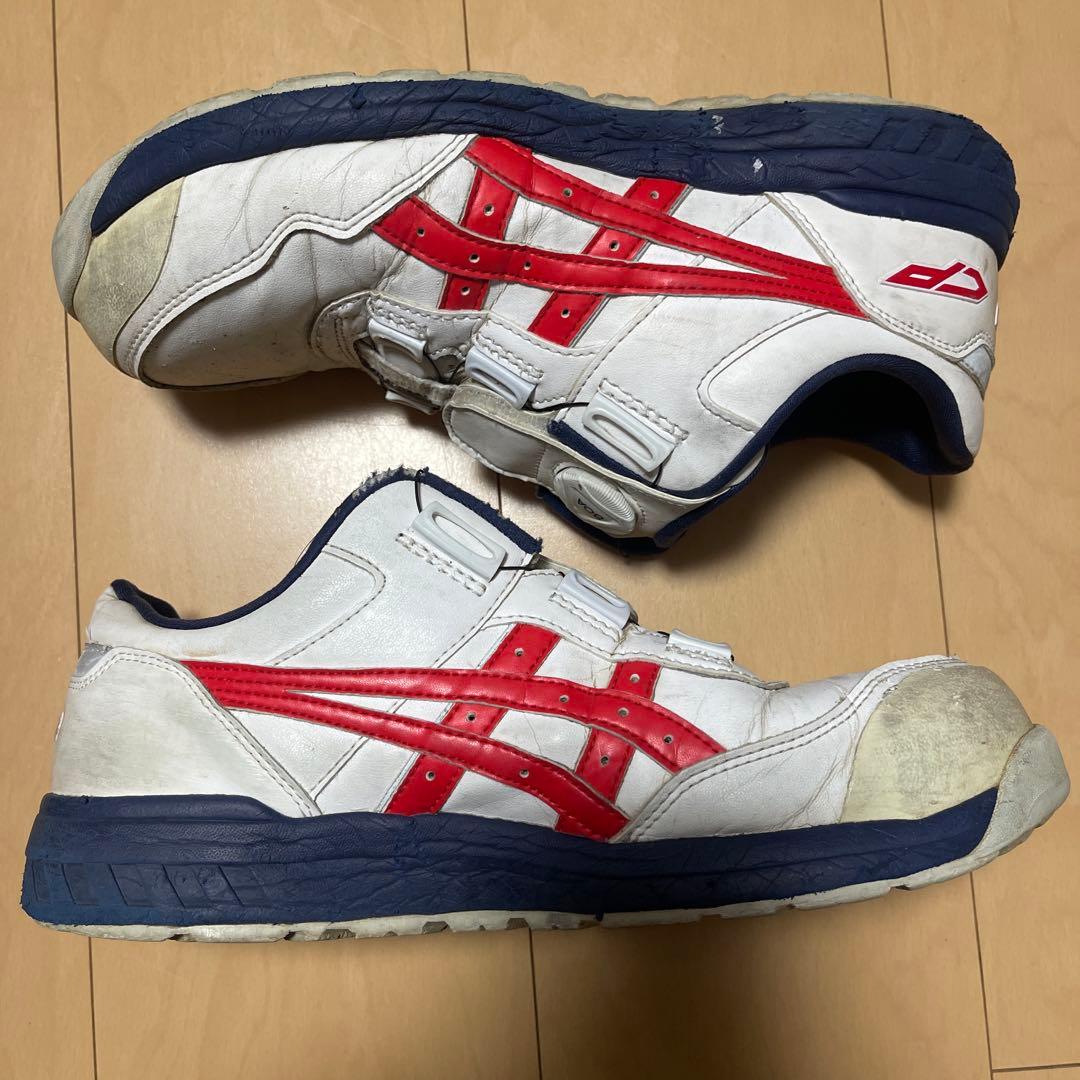 ASICS CP 安全靴 ホワイト/レッド/ネイビー