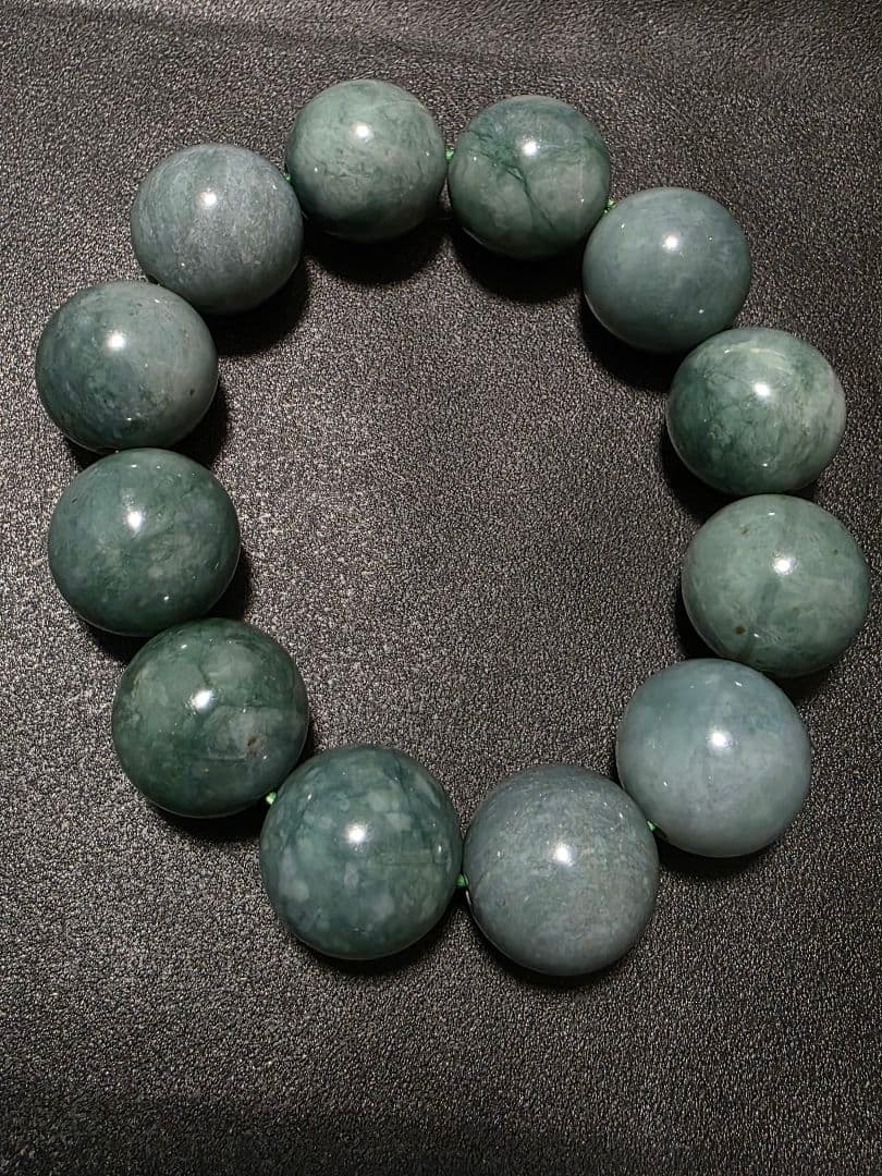 19mm　グアテマラ産　翡翠　大玉　ブレスレット